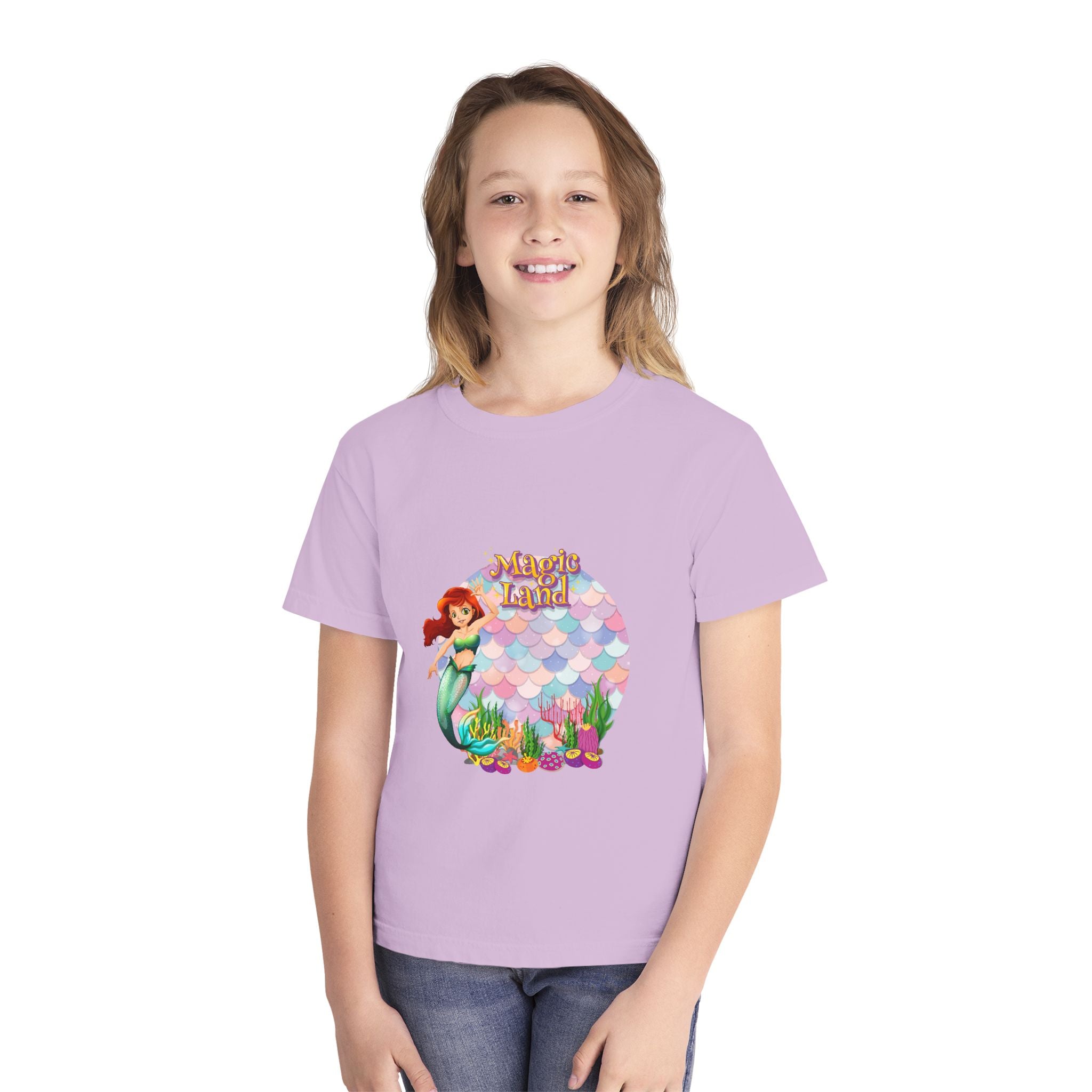 Mermaid Themed Youth Tee - Perfect for Birthdays, Summer Vacations, Beach Days, Parties, and Everyday Wear