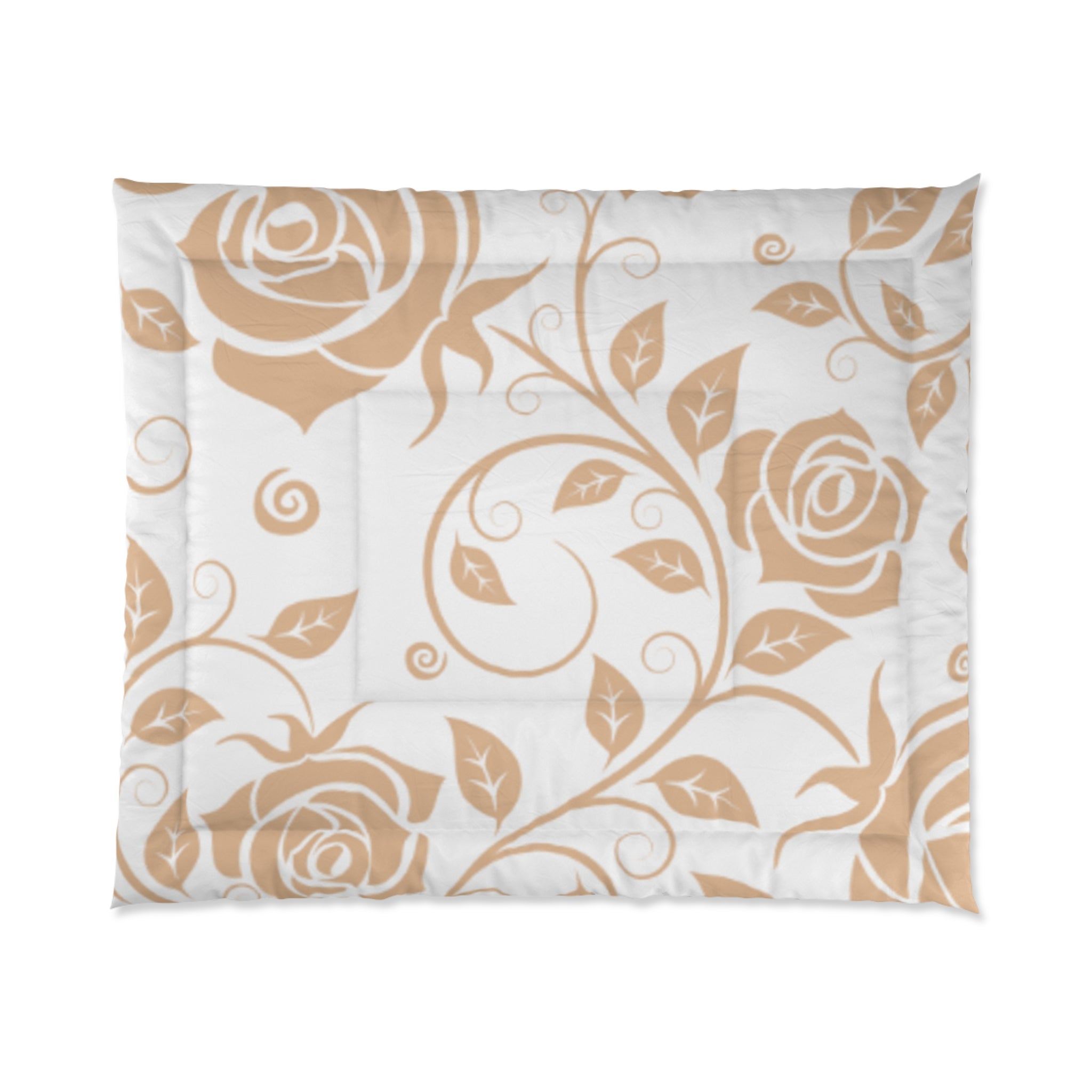 Elegant Floral Comforter for Cozy Bedrooms, Rose Pattern Blanket, Home Décor, Bedding Set, Cozy Gift for Her