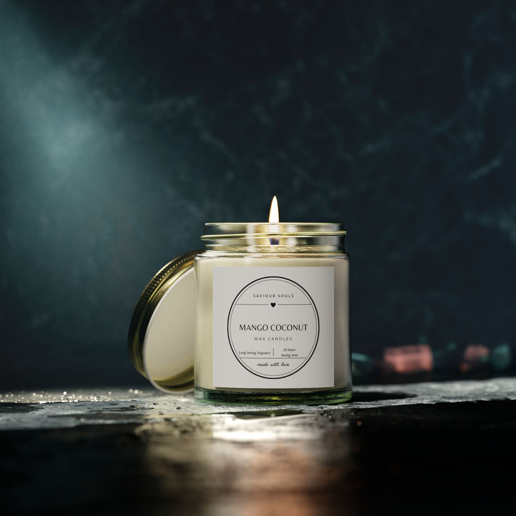 Mango Coconut Scented Candles | 4oz & 9oz | Relaxing Aromatherapy | Home Decor | Gifts for Her