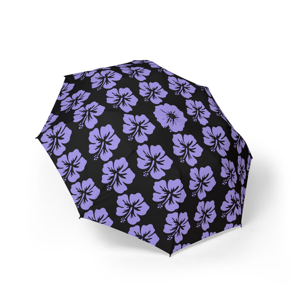 Purple Floral Foldable Umbrella | Semi-Automatic/Compact for Travel | Rain/UV Protection | Perfect Gift for Women