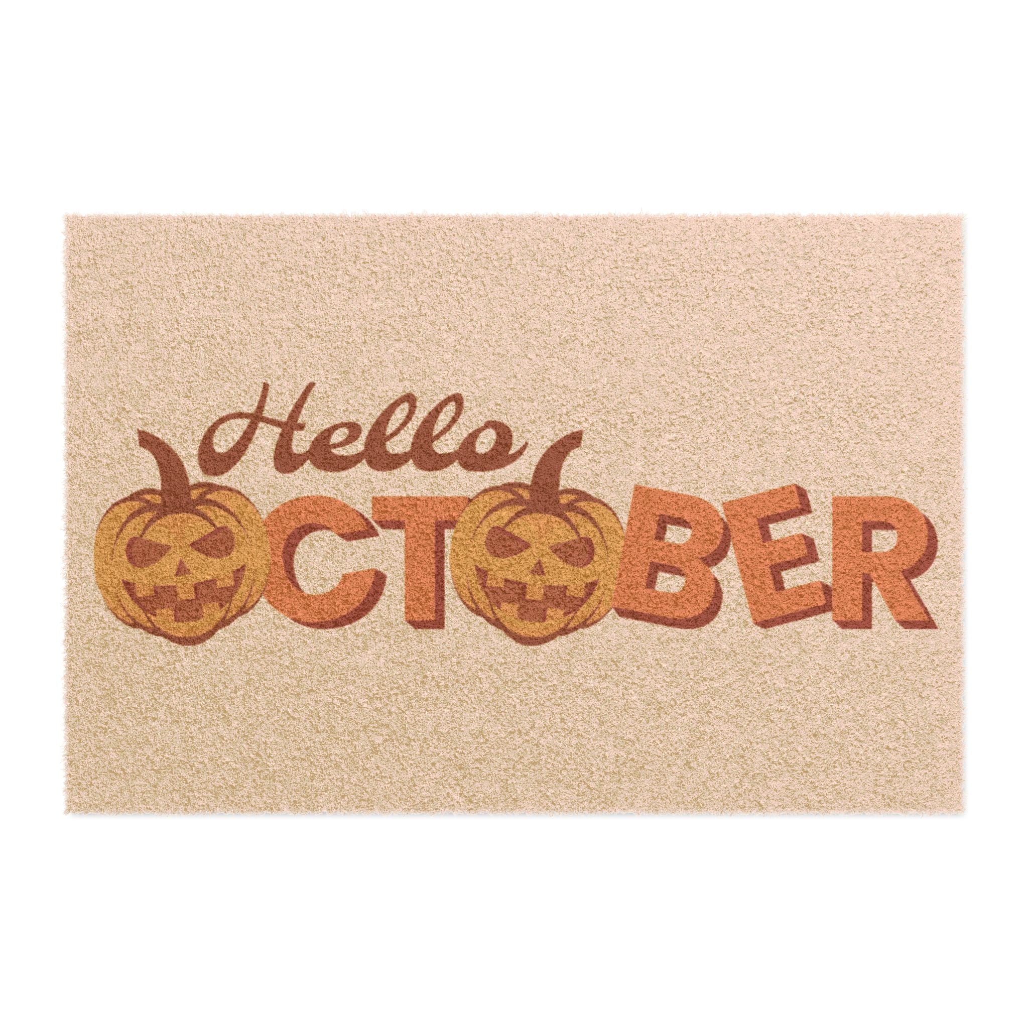 Halloween Doormat, Seasonal Welcome Mat, Fall Decor, October Home Entrance, Pumpkin Welcome Mat
