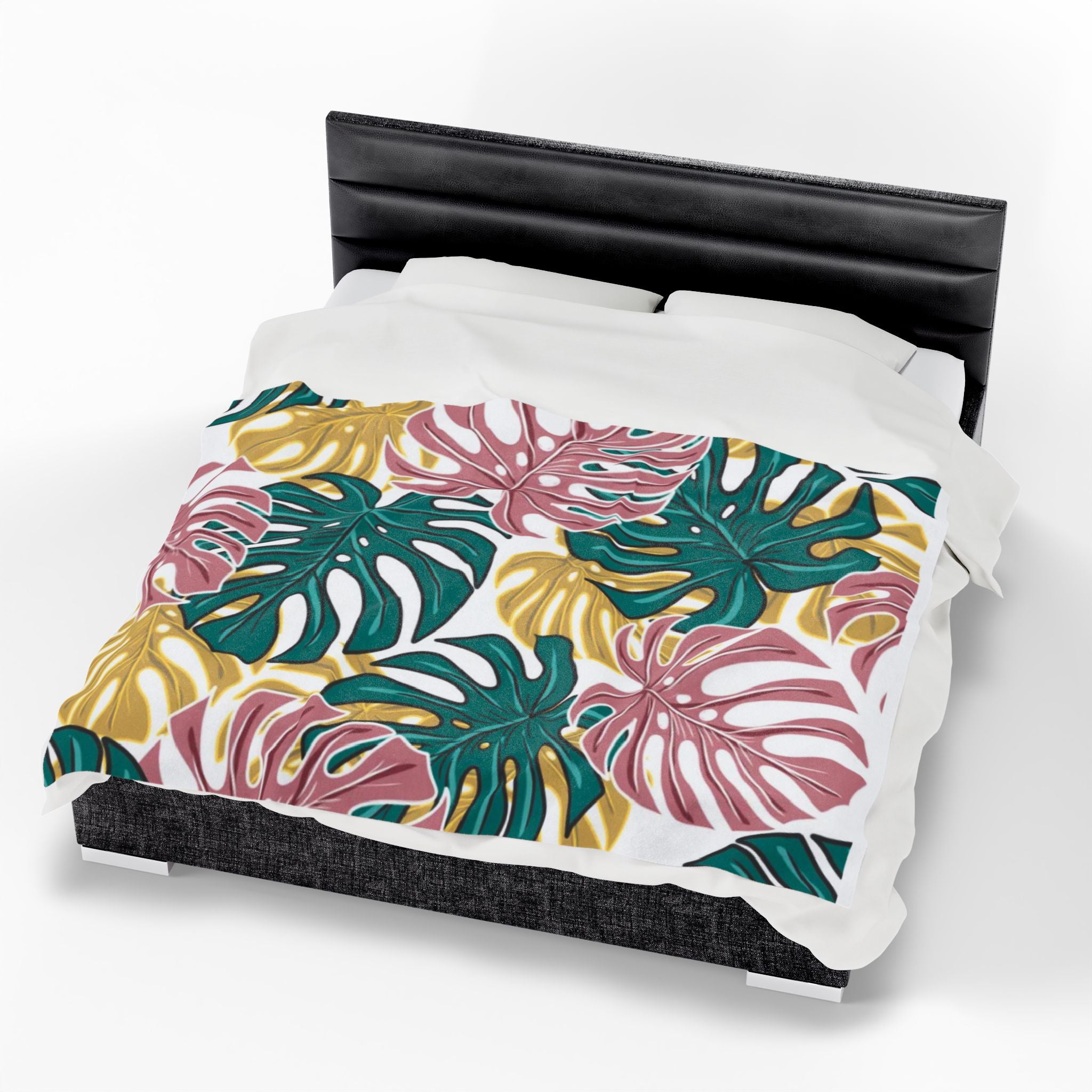 Tropical Velveteen Plush Blanket | Soft & Cozy Throw for Relaxation, Home Decor, Gift, Tropical Vibe, Indoor Comfort, Every Season