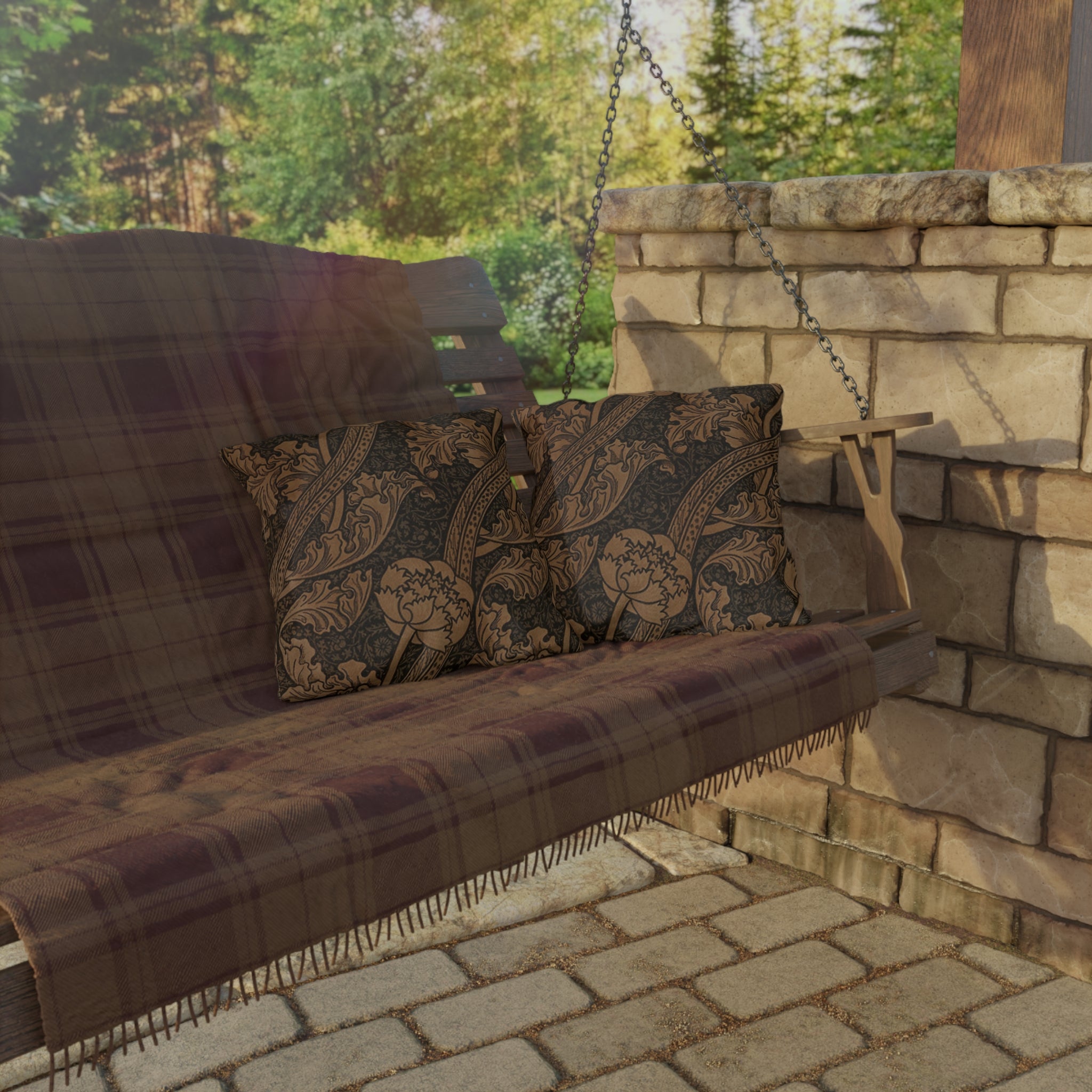 Bohemian Outdoor Pillows, Vintage Floral Garden Decor, Patio Cushion Covers, Rustic Home Accent, Outdoor Lounge Pillows