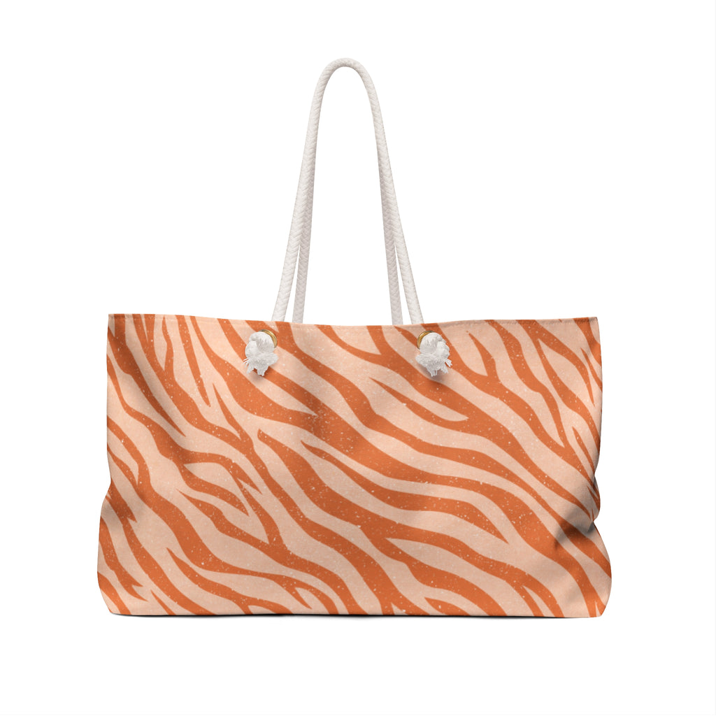 Chic Tiger Stripe Weekender Bag | Travel Tote, Overnight Bag, Stylish Luggage, Beach Bag, Boho Accessories