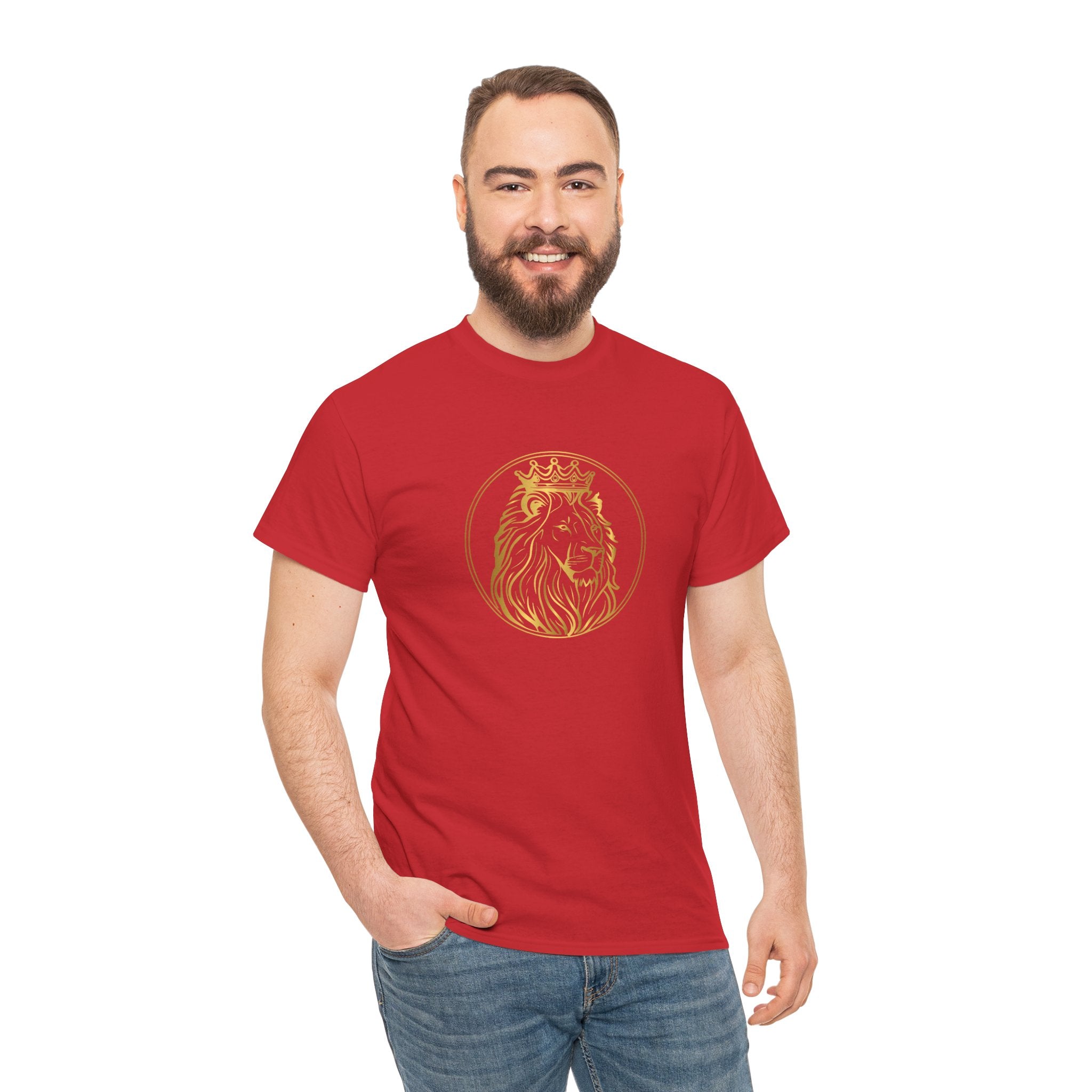 Majestic Lion Unisex Heavy Cotton Tee - Perfect for Animal Lovers, Casual Outings, Gifts, Birthdays, and More
