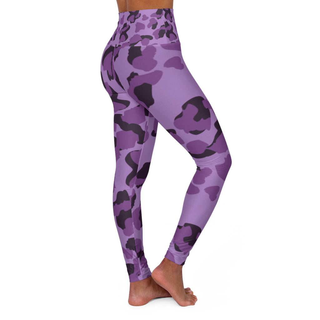 Purple Camo High Waisted Yoga Leggings, Workout Pants, Activewear, Fitness Fashion, Stylish Leggings, Comfortable Leggings