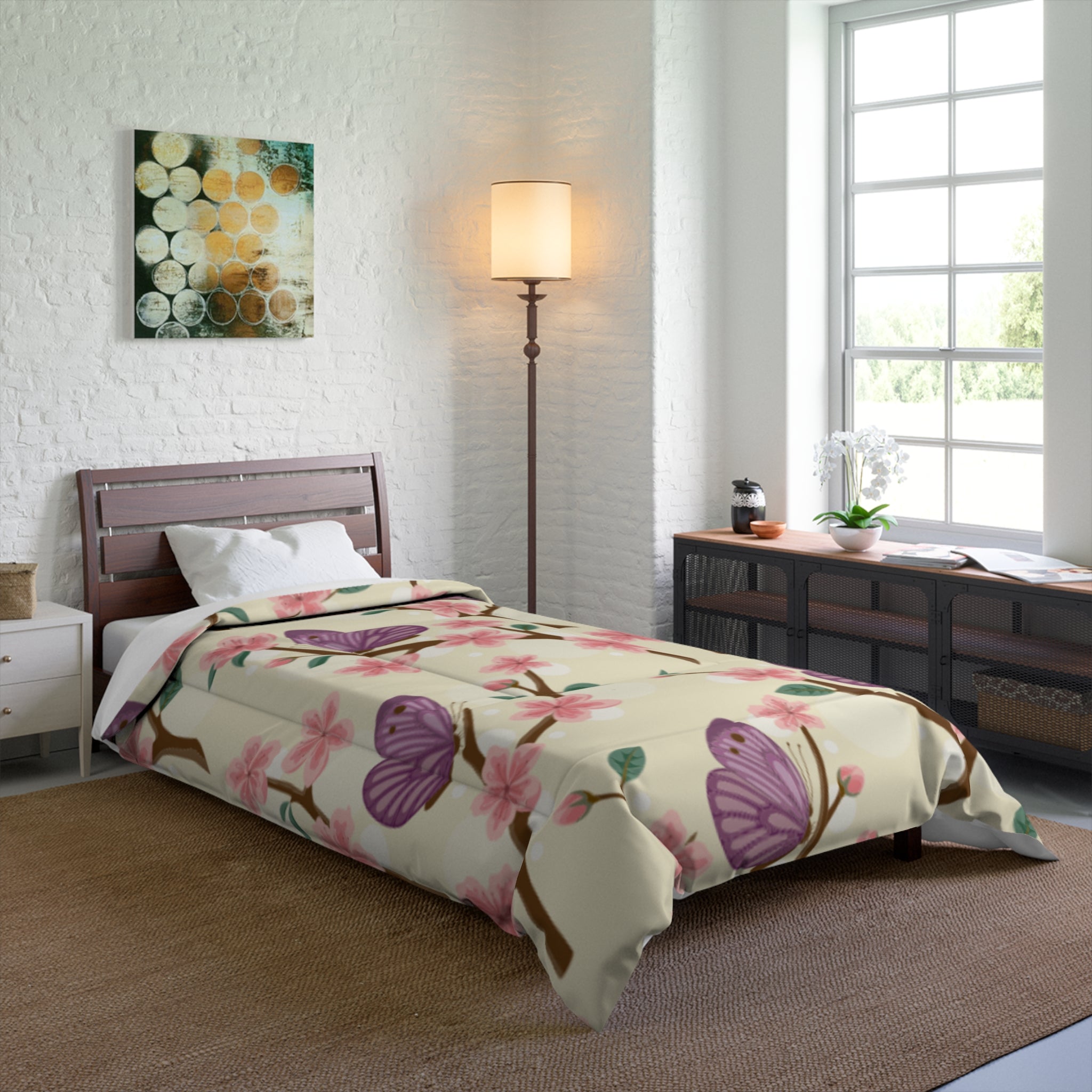 Butterfly Blossom Comforter, Spring Floral Quilt for Cozy Bedrooms, Butterfly Decor, Gift for Nature Lovers, Bedspread for Kids' [...]