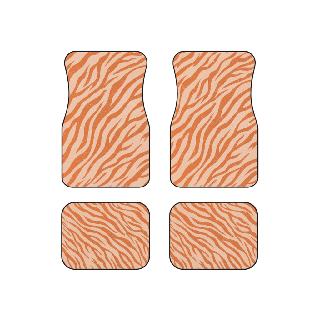 Tropical Tiger Print Car Mats - Set of 4, Animal Print Car Accessories, Unique Car Decor, Stylish Auto Mats, Perfect for Nature Lovers