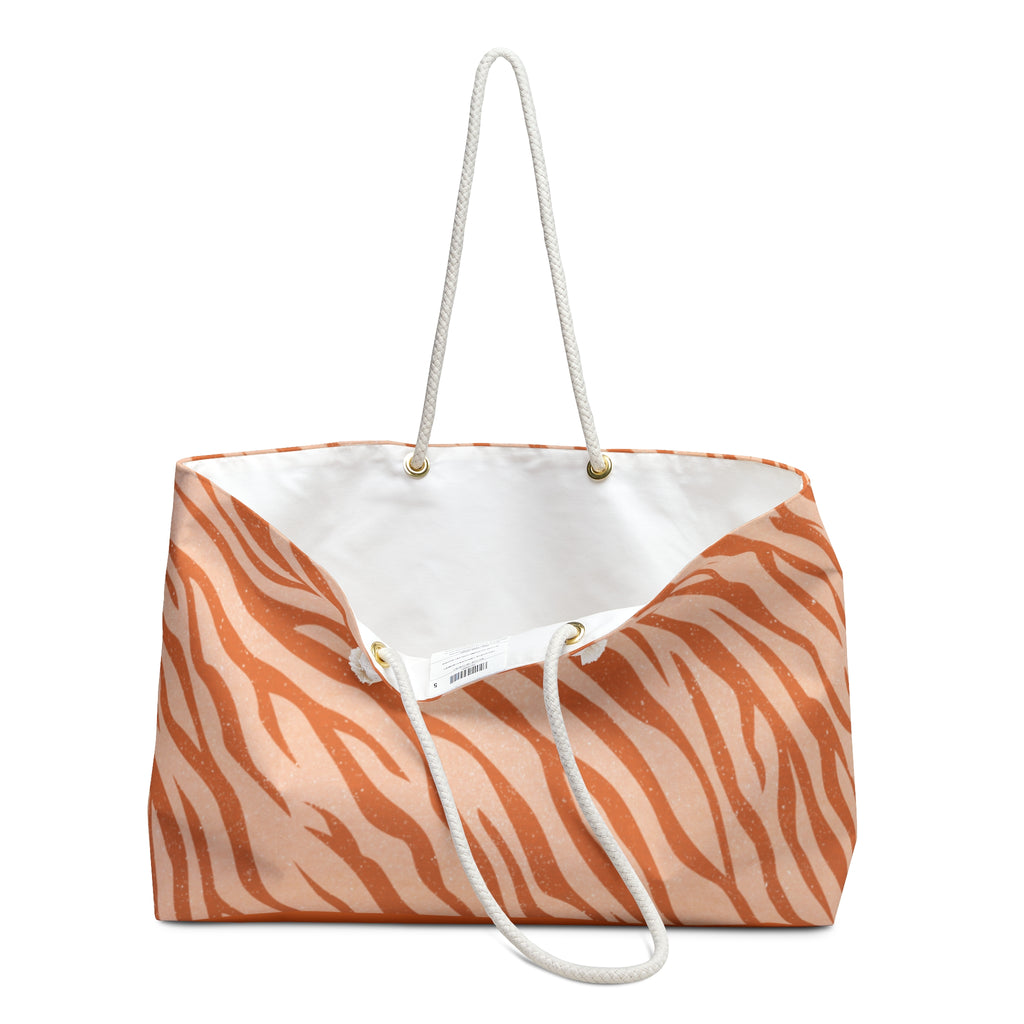 Chic Tiger Stripe Weekender Bag | Travel Tote, Overnight Bag, Stylish Luggage, Beach Bag, Boho Accessories