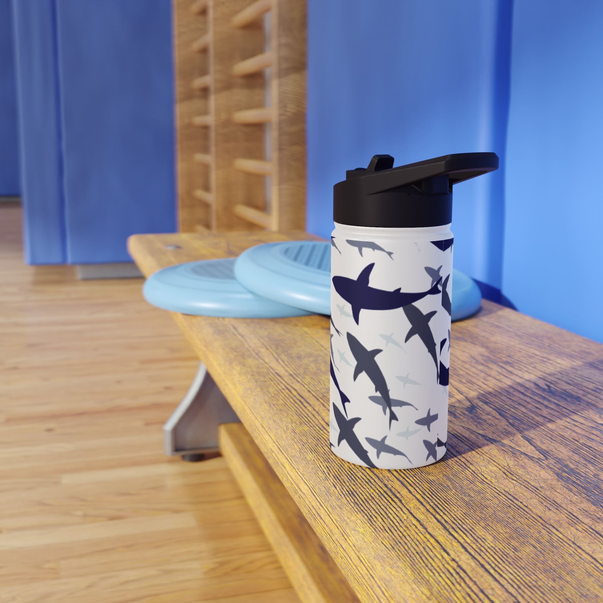 Shark Pattern Stainless Steel Water Bottle | Eco-Friendly Hydration, Summer Beach Days, Gym, Outdoor Adventures, Gift Idea