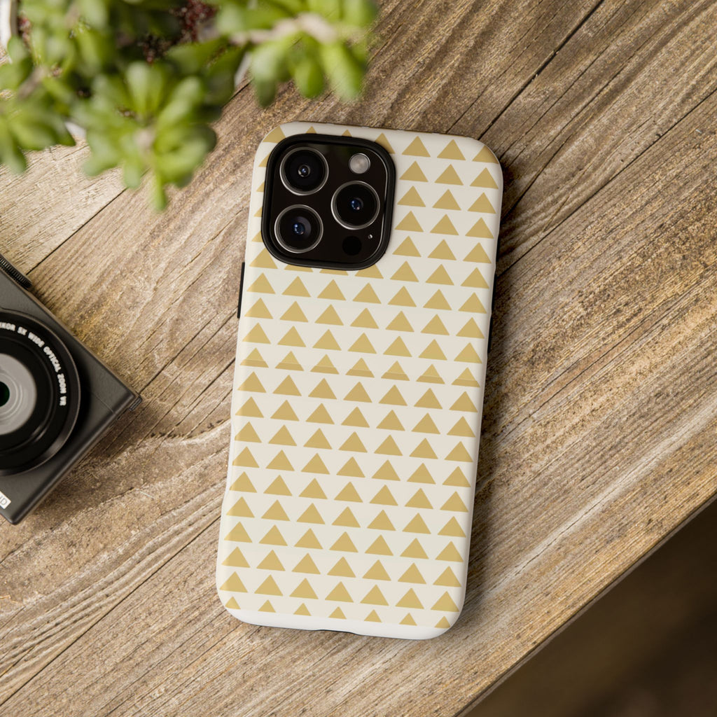 Gold Triangle Phone Case, Chic Phone Cover, Stylish Phone Accessory, Unique Gift for Tech Lovers, Durable Phone Protector
