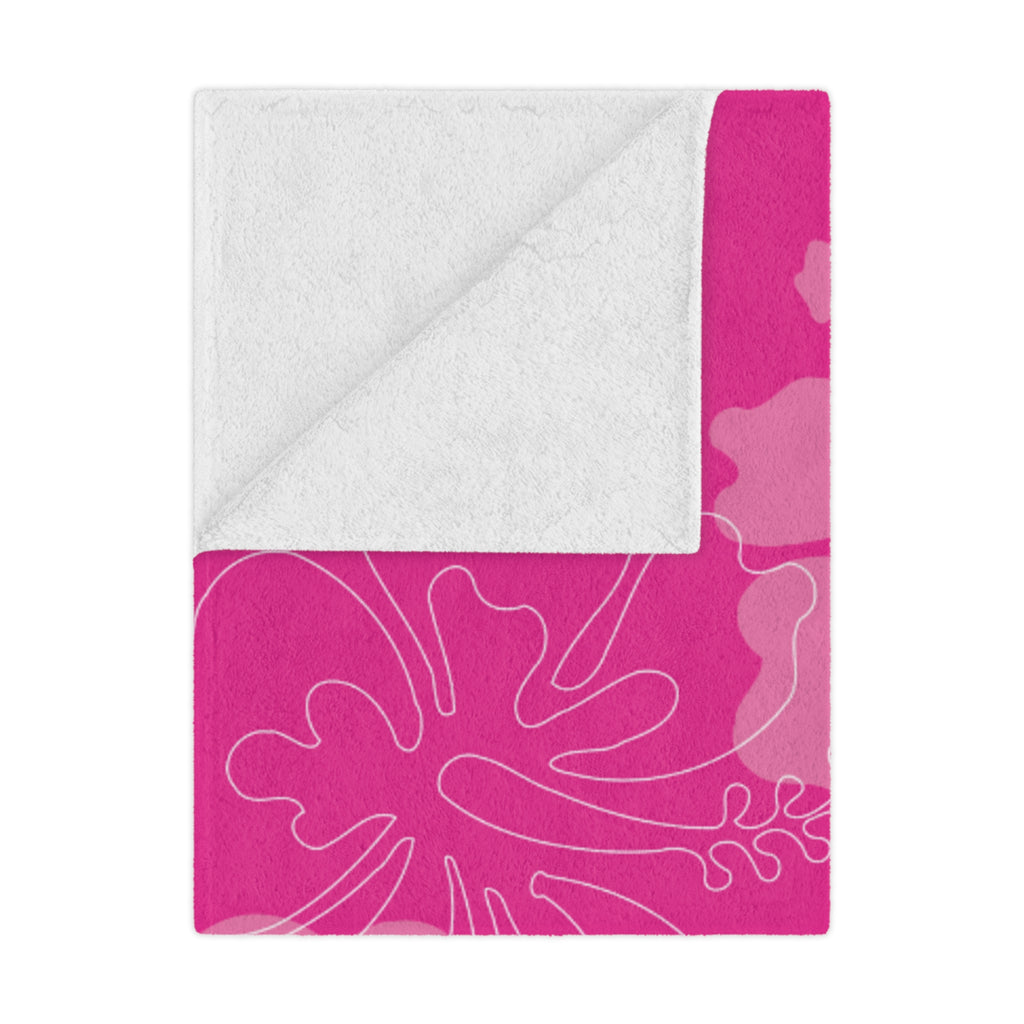 Pink Floral Minky Blanket, Cozy Baby Blanket, Nursery Decor, Throw for Kids, Flower Pattern Gift