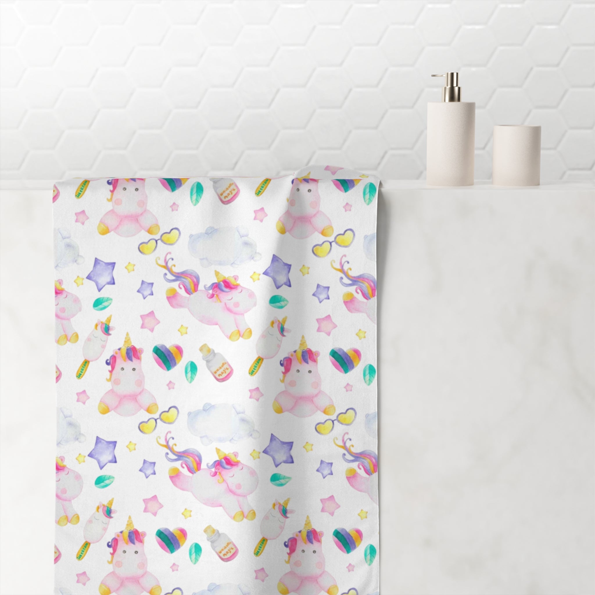 Whimsical Unicorn Mink-Cotton Towel - Soft and Cozy Bathroom Accessory, Perfect for Kids, Gifts, Pool Days, Beach Fun, and Everyday Use