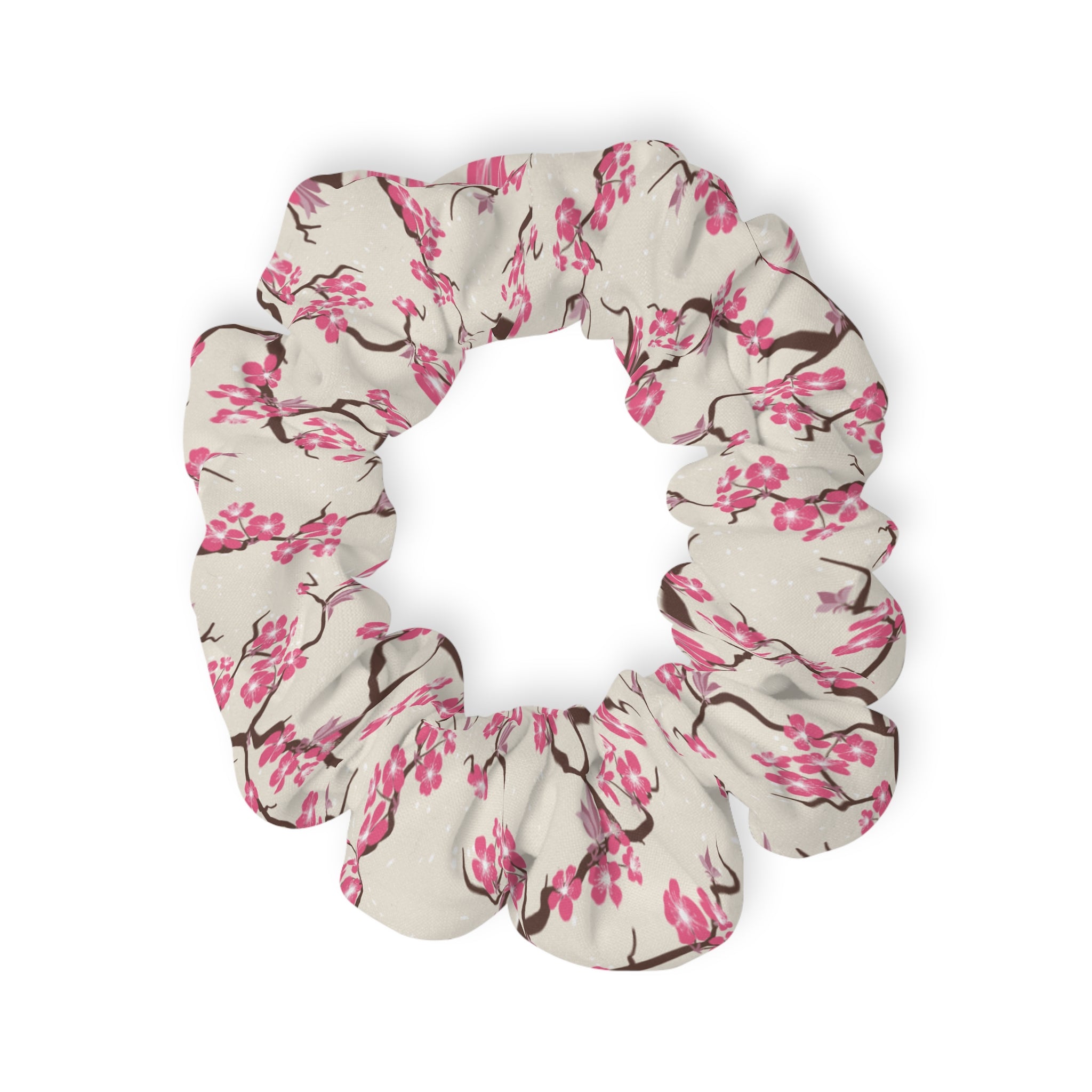 Cherry blossom floral Scrunchie Hair Accessory, Cute Hair Tie, Spring Fashion, Gift for Her, Everyday Use, Hair Accessories