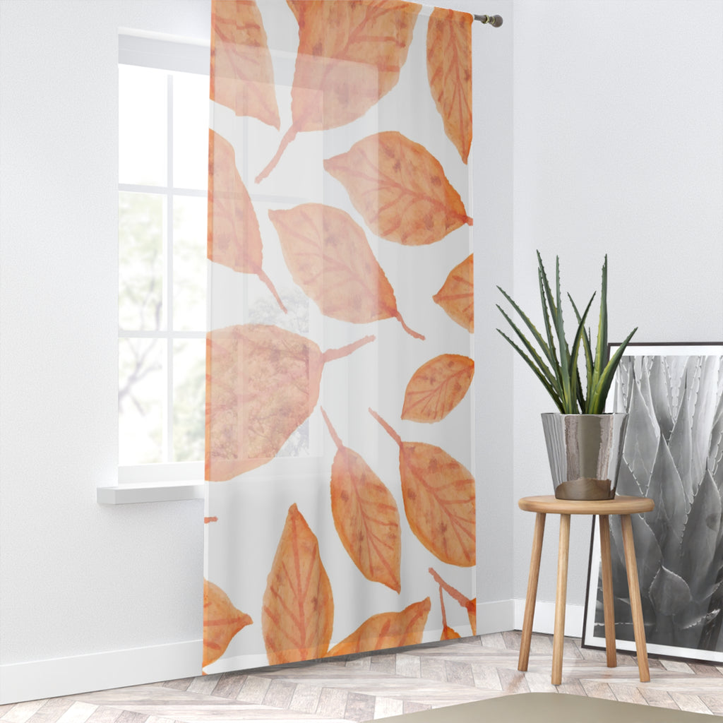 Autumn Leaf Window Curtain, Cozy Home Decor, Fall Decoration, Living Room Shade, Nature-Inspired Window Treatment