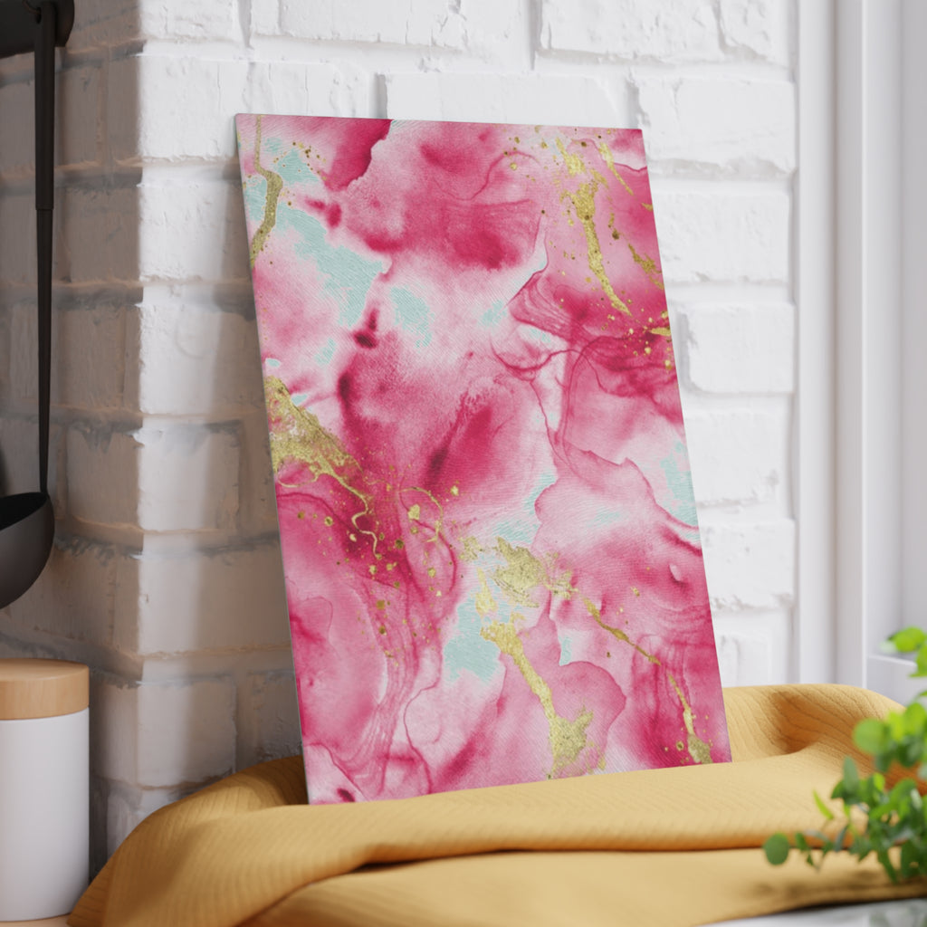 Elegant Pink Marble Glass Cutting Board | Kitchen Decor, Wedding Gift, Housewarming, Cooking Utensil, Unique Gift Idea