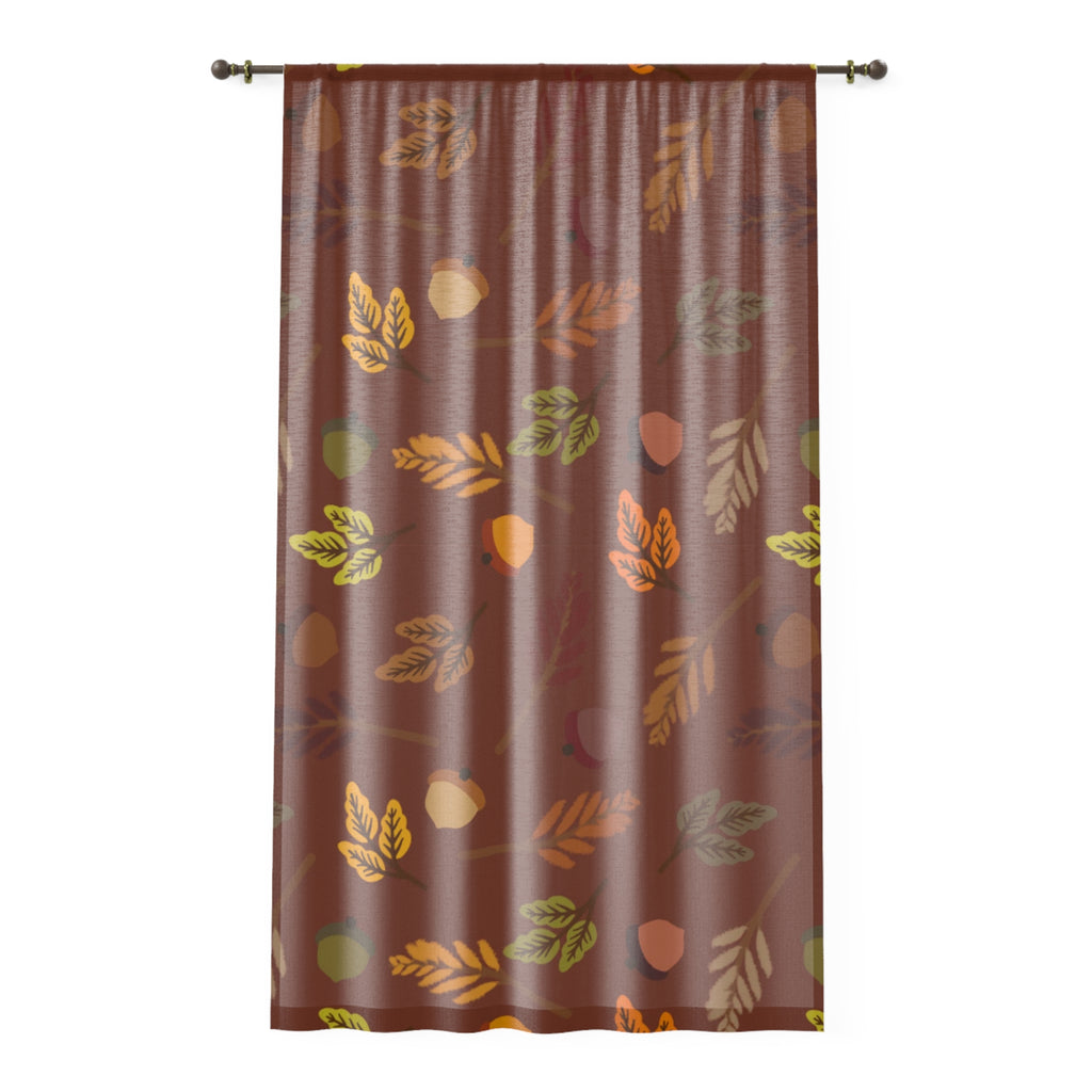 Autumn Leaf Window Curtain, Fall Home Décor, Warm Tapestry for Cozy Living Spaces, Seasonal Window Treatment, Rustic Indoor Decoration