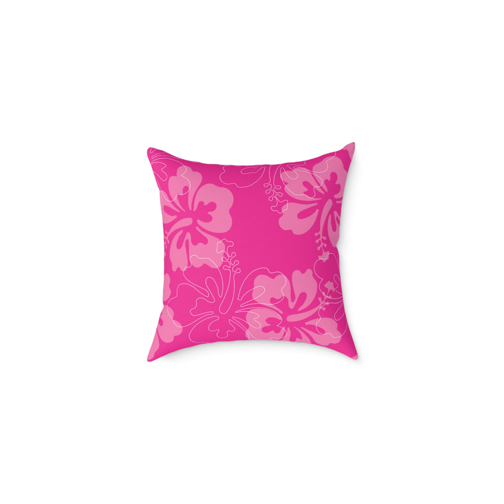 Vibrant Floral Throw Pillow – Bright Pink Decor for Home, Gifts, Weddings, Beach House, Tropical Vibe, Cozy Accent