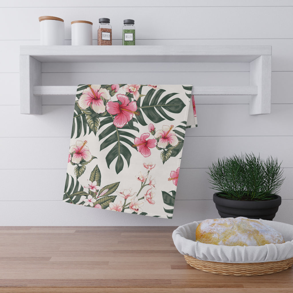 Tropical Floral Tea Towels, Kitchen Decor, Gift for Her, Housewarming, Summer Vibes, Botanical Home Accessories