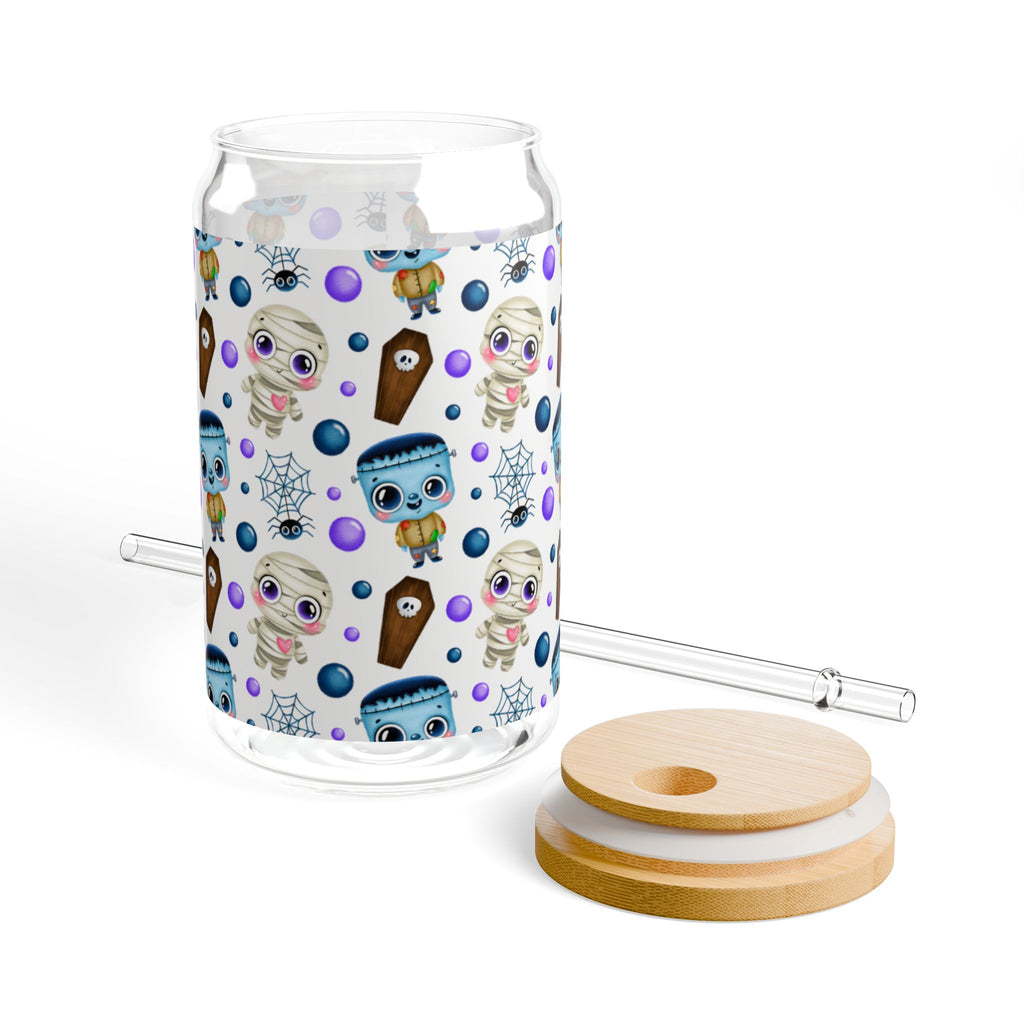 Whimsical Sipper Glass, 16oz | Cute Dessert Drinkware, Fun Party Glass, Unique Gift, Colorful Kitchen Decor, Summer Refreshments