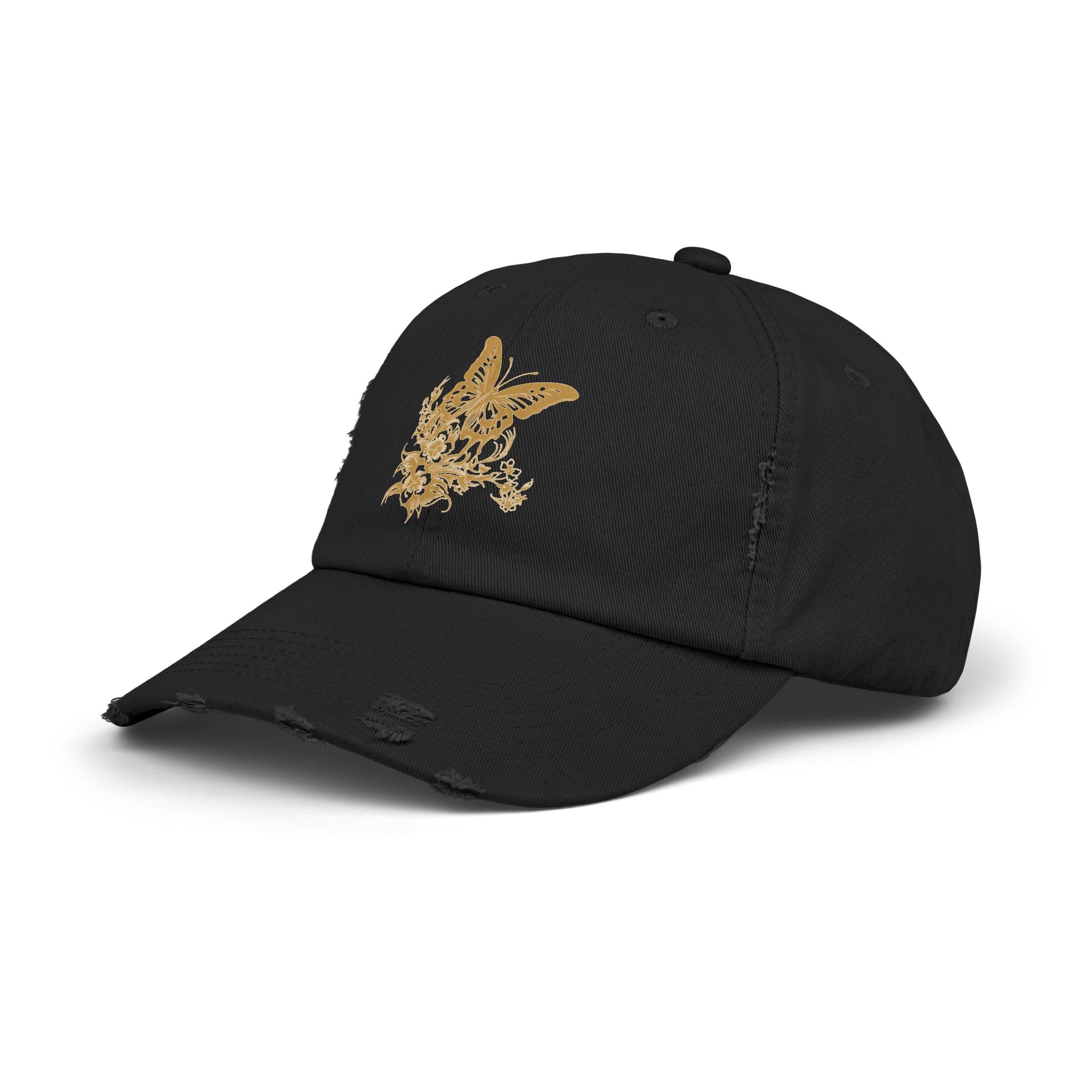 Distressed Butterfly Cap: Trendy Adjustable Hat for Outdoor Adventures, Casual Wear, Festivals, Gifts, Summer