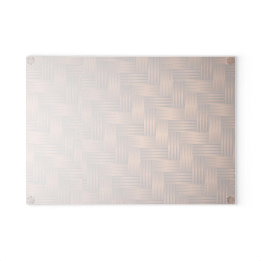 Stylish Glass Cutting Board with Woven Design, Kitchen Decor, Gift for Chefs, Housewarming Present, Elegant Cooking Accessory