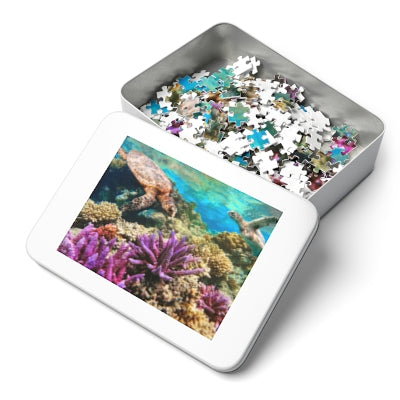 Ocean Life Jigsaw Puzzle, Sea Turtle Puzzle, Coral Reef Gift, Family Fun Activity, Puzzle for Kids & Adults, Ocean Decor