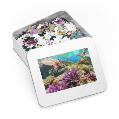 Ocean Life Jigsaw Puzzle, Sea Turtle Puzzle, Coral Reef Gift, Family Fun Activity, Puzzle for Kids & Adults, Ocean Decor