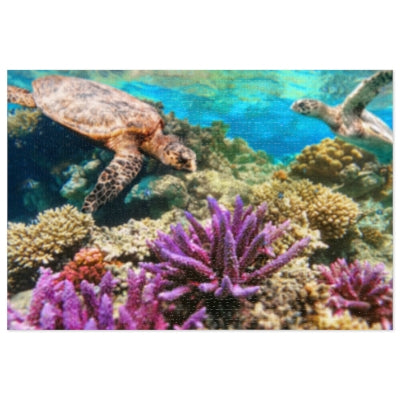 Ocean Life Jigsaw Puzzle, Sea Turtle Puzzle, Coral Reef Gift, Family Fun Activity, Puzzle for Kids & Adults, Ocean Decor
