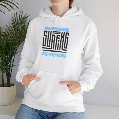 Surfing Vibes Unisex Heavy Blend™ Hooded Sweatshirt - Ocean Lover, Beach Style, Gift for Surfers, Casual Wear, Summer Apparel